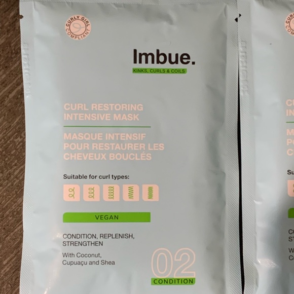 Lot of 10 Imbue curl restoring intensive mask 60ml vegan curly girl compliant - Picture 2 of 3